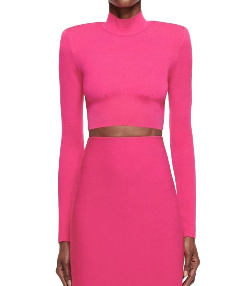 Cropped Knit Top In Pink 7704738201660