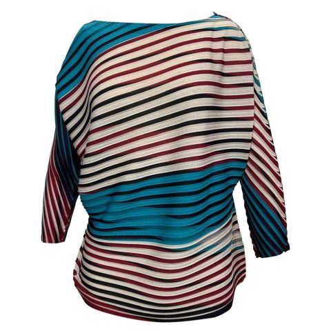 Issey Miyake Striped Top in Multicolor Polyester 7833183944764