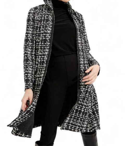 Plaid Coat In Black & White 7704740397116