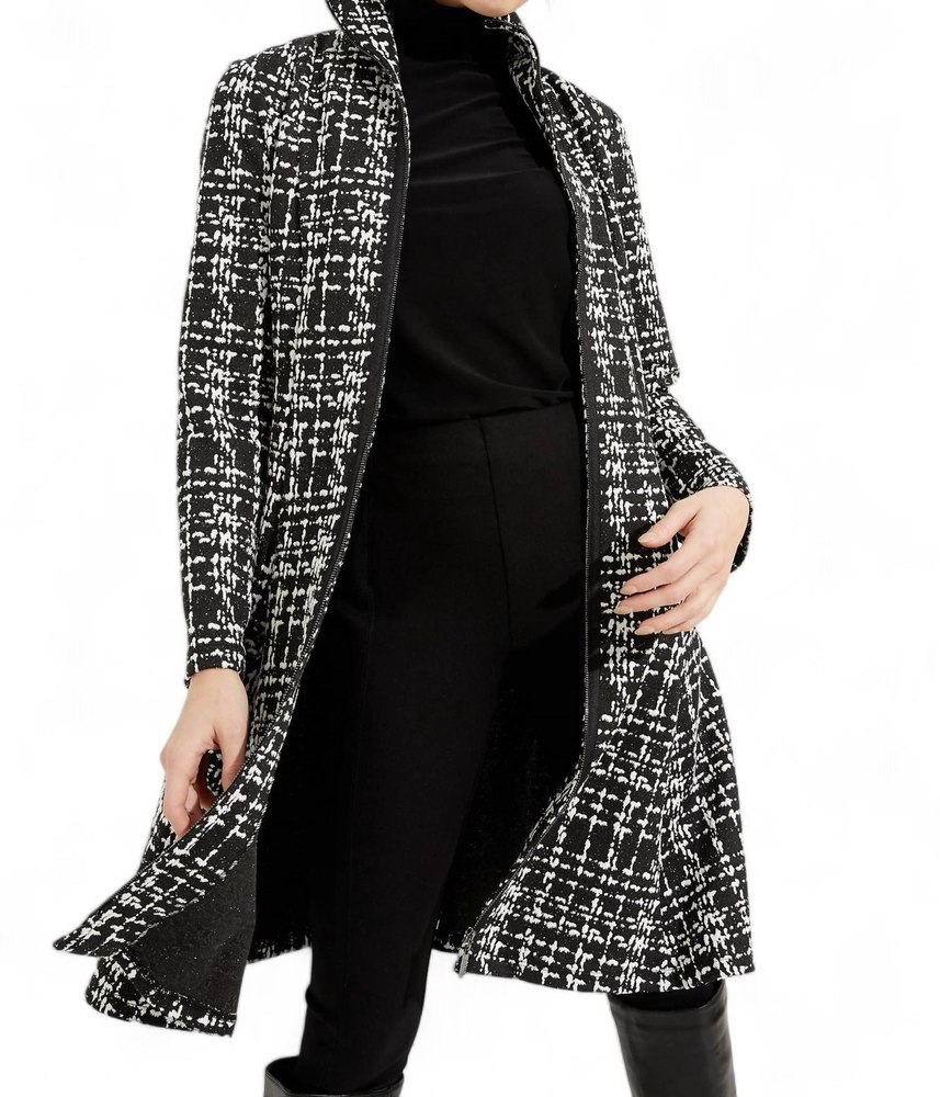 Plaid Coat In Black & White 7704740397116