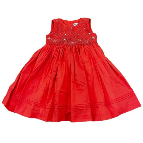 Luli & Me Girls Coral Smocked Dress 7805828661308