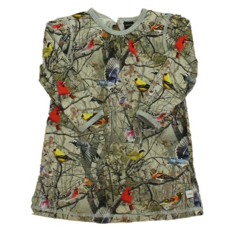 Molo Girls Gray Birds Dress 7805829021756