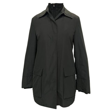 Jil Sander High Neck Jacket in Grey Cotton 7833186631740