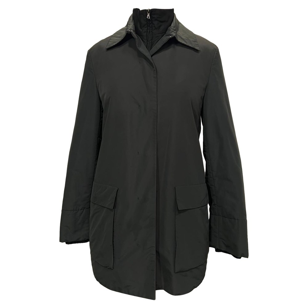 Jil Sander High Neck Jacket in Grey Cotton 7833186631740