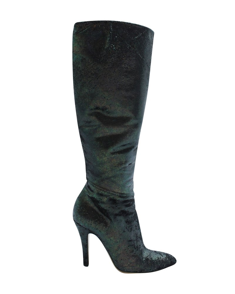 Maison Martin Margiela Pointed-Toe High Boots in Multicolor Glitter 7833186959420