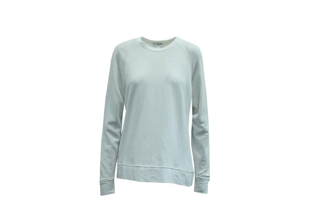 James Perse Classic Sweatshirt in White Cotton 7833187254332
