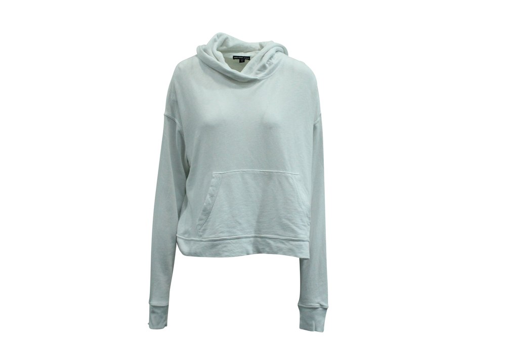 James Perse Hooded Sweatshirt in White Cotton 7833187090492