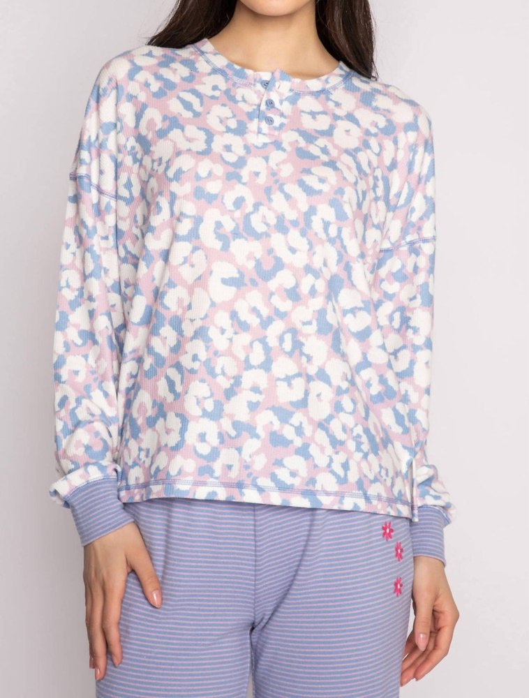 Leopard Is My Happy Long Sleeve Top In Ivory 7704753995836