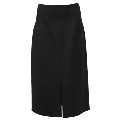 Bottega Veneta Slit Skirt in Black Wool 7833192136764