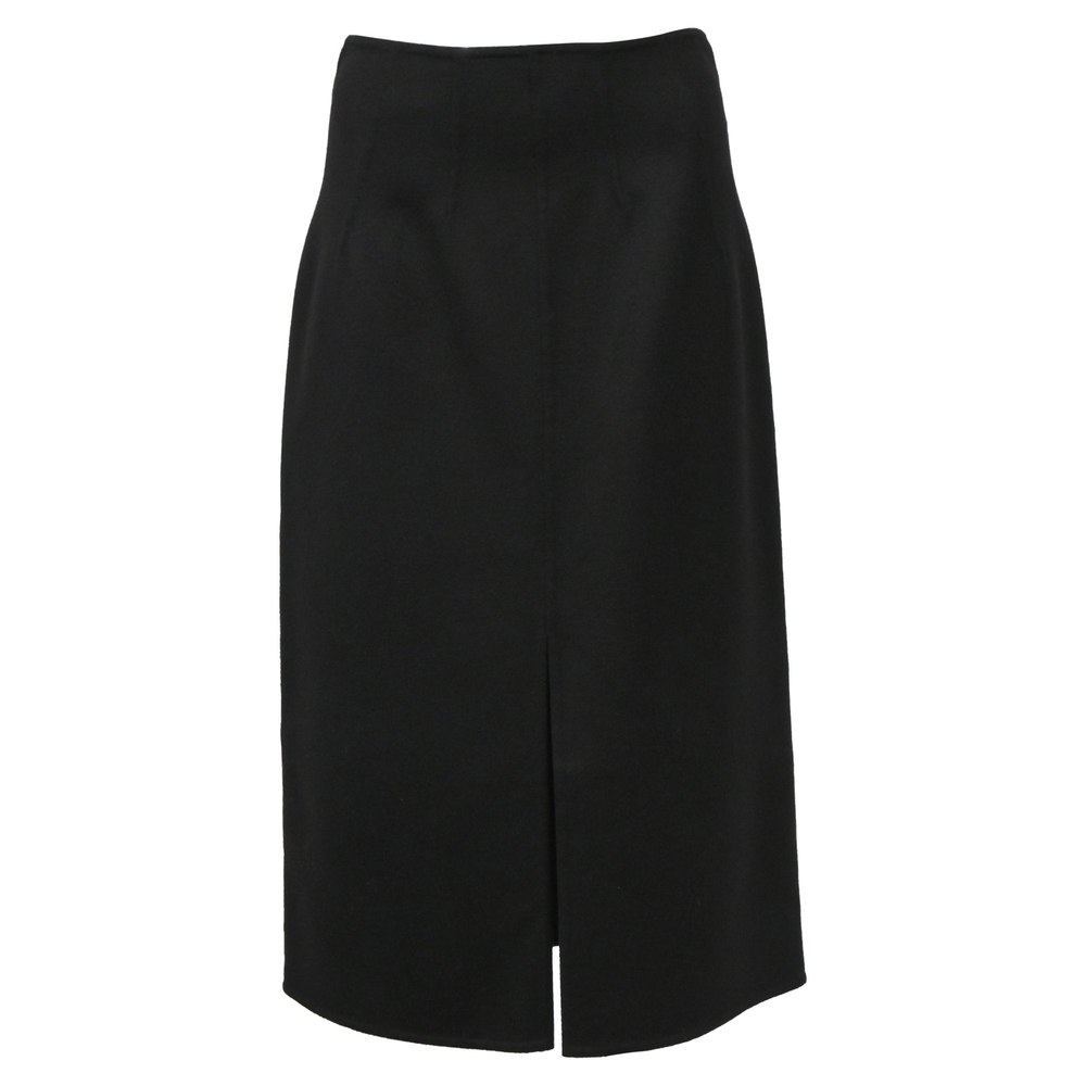 Bottega Veneta Slit Skirt in Black Wool 7833192136764