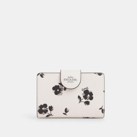 Coach Outlet Medium Corner Zip Wallet With Floral Print