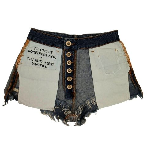 Unravel Project Reverse Denim Short Pants – Blue