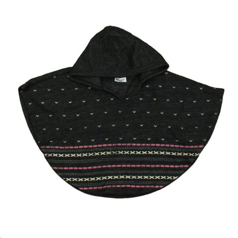 Splendid Girls Charcoal | Pink Poncho 7805831020604