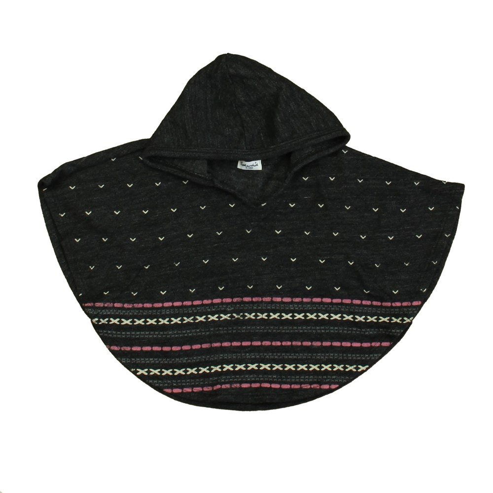 Splendid Girls Charcoal | Pink Poncho 7805831020604