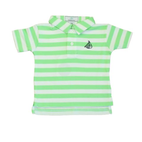 Classic Prep Boys Summer Green | Bright White Polo Shirt 7805831348284