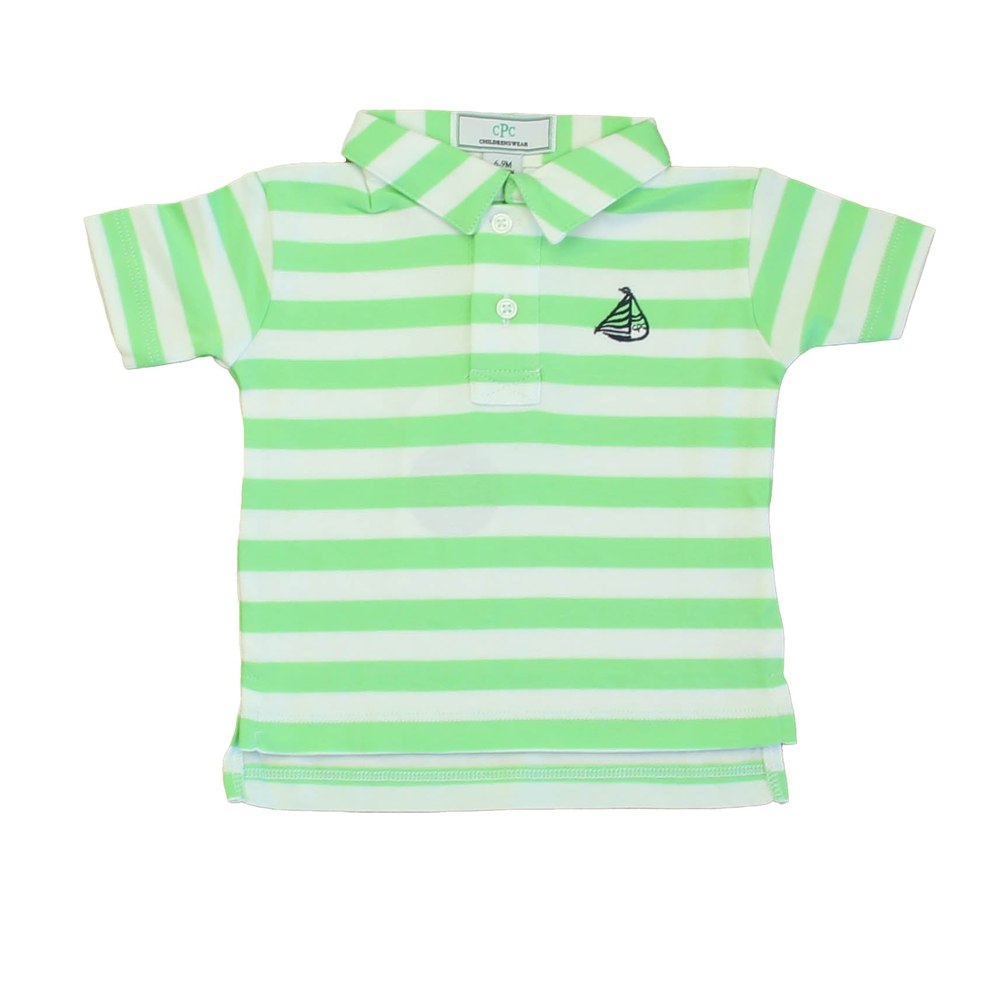 Classic Prep Boys Summer Green | Bright White Polo Shirt 7805831348284