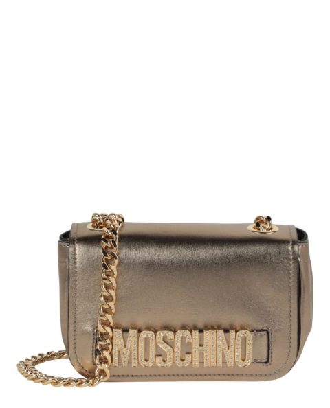 Metallic Leather Crystal-Embellished Logo Crossbody Bag 7704764743740