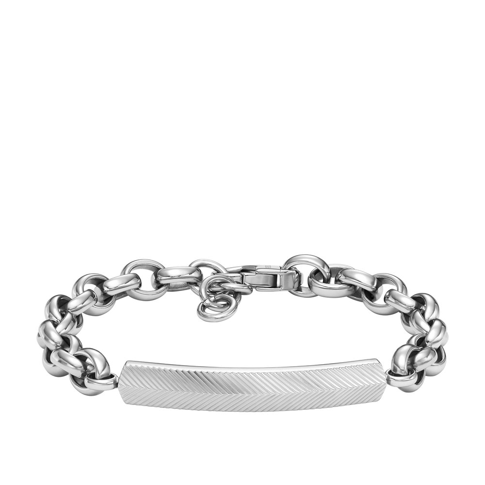 Fossil Men’s Harlow Linear Texture Stainless Steel Chain Bracelet