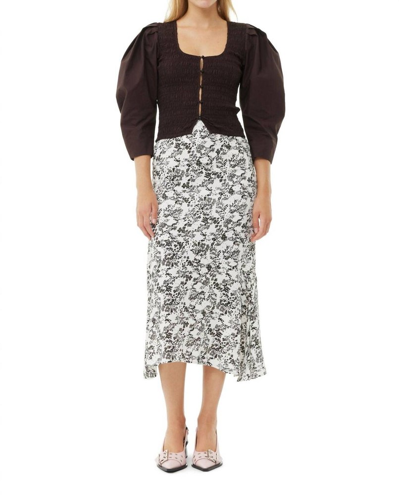 Viscose Twill Long Skirt In Egret 7704762712124
