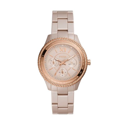 Fossil Women’s Stella Multifunction, Brown-Tone Ceramic Watch