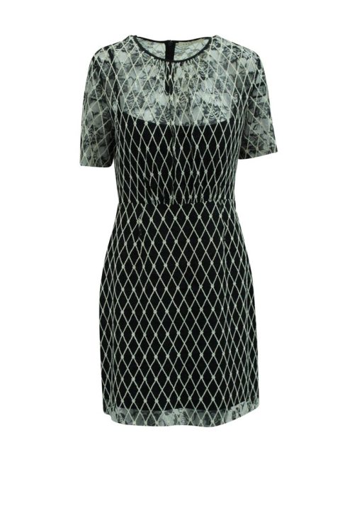 Sandro Lace Mini Dress in Black Polyamide 7833199247420