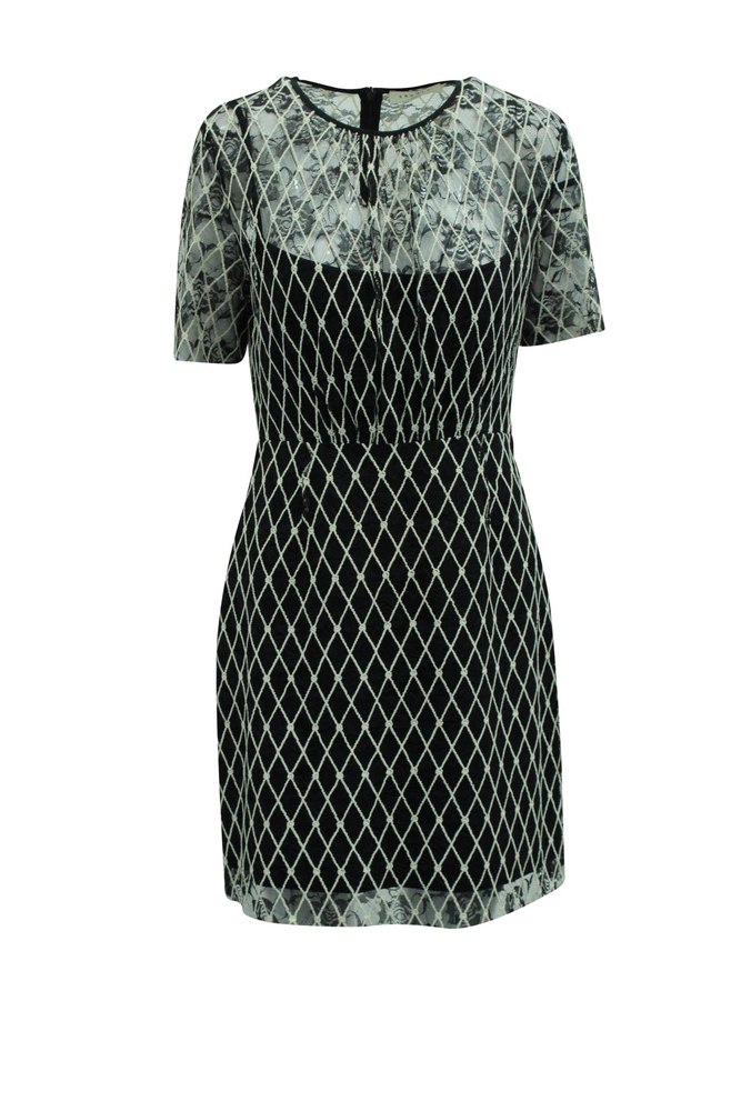 Sandro Lace Mini Dress in Black Polyamide 7833199247420