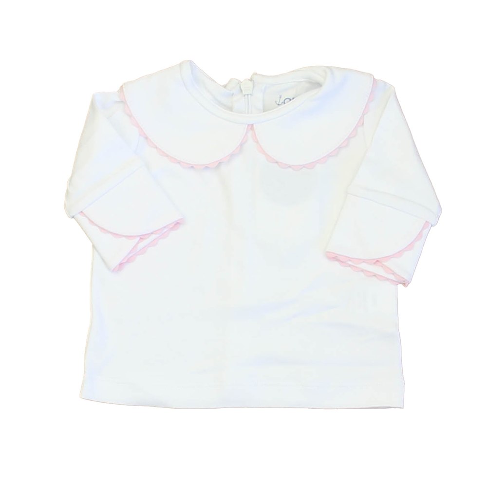 Classic Prep Girls Bright White with Lillys Pink Long Sleeve Shirt Size: 6-9 Months 7805834002492