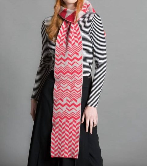 Unisex Signal Scarf In Coral Silver