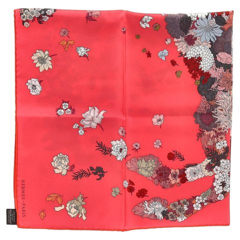 Hermès Robe Legere Scarf 90 Rose Scarf in Red Silk 7833201999932