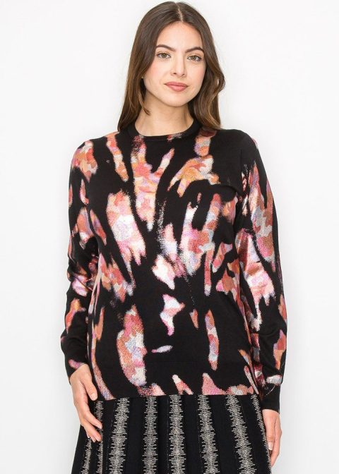 Color Splash Abstract Knit Top 7833202851900
