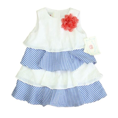 Marmellata Girls White | Blue Dress 7805835575356