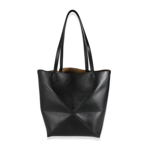 Loewe Black Calfskin Medium Puzzle Fold Tote 7833209176124