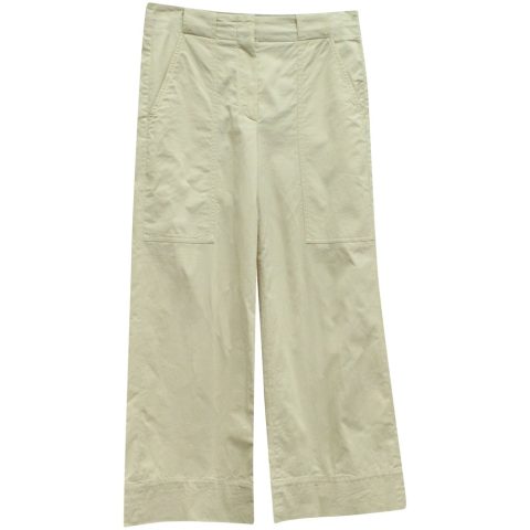 Brunello Cucinelli Wide Leg Pants in Beige Cotton 7833239879740