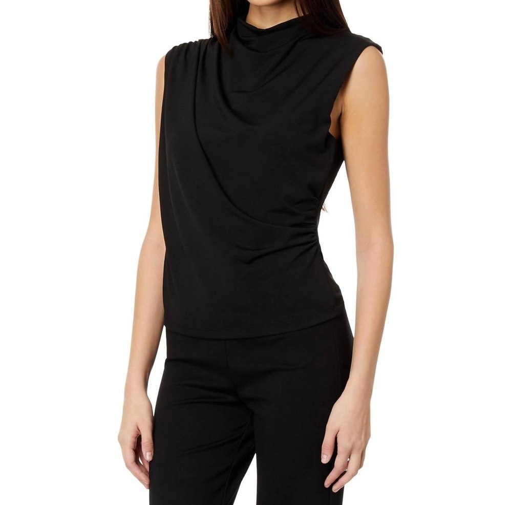 Top Notch Draped Top In Black