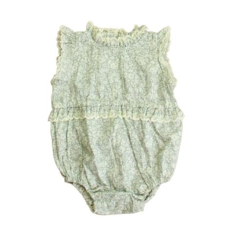 Noralee Girls Green Floral Romper 7805836230716
