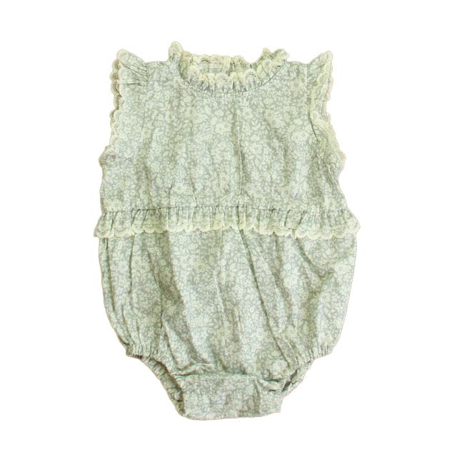Noralee Girls Green Floral Romper 7805836230716