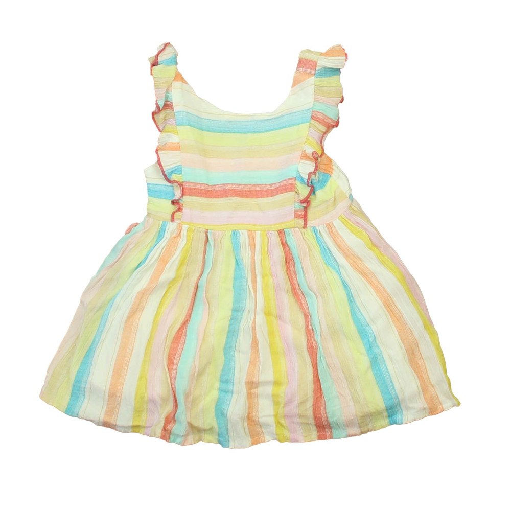 Pink & Violet Girls Pink | White | Blue Stripe Dress 7805836165180