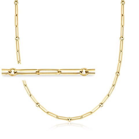 Ross-Simons Italian 18kt Yellow Gold Paper Clip Link Necklace