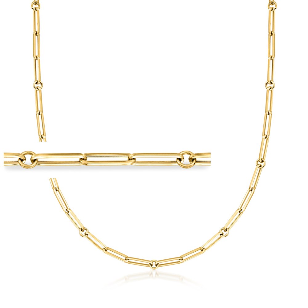 Ross-Simons Italian 18kt Yellow Gold Paper Clip Link Necklace