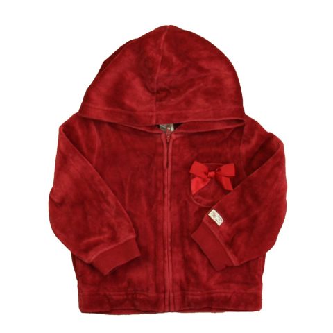 Janie and Jack Girls Maroon Velour Hoodie 7805837705276