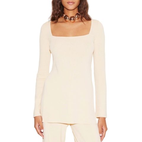 Long Sleeve Zozo Top In Cream 7704785322044