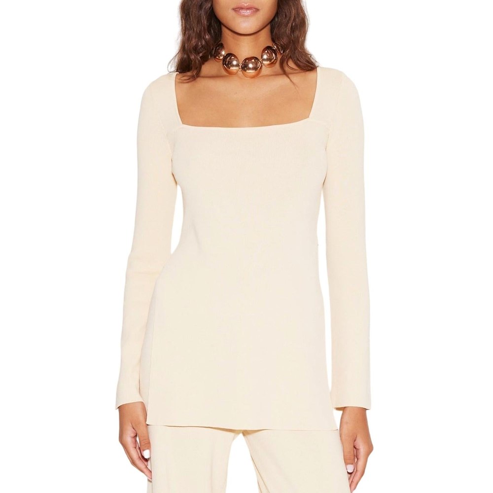 Long Sleeve Zozo Top In Cream 7704785322044