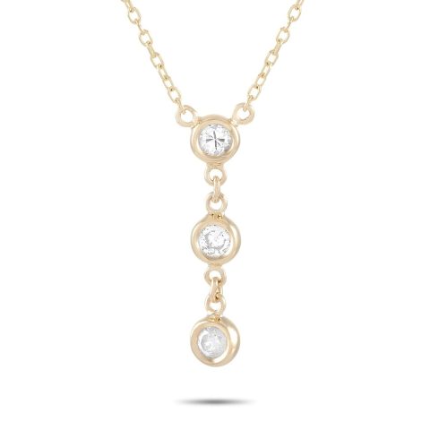 LB Exclusive 14K Yellow Gold 0.15ct Diamond Necklace ANK-15777Y