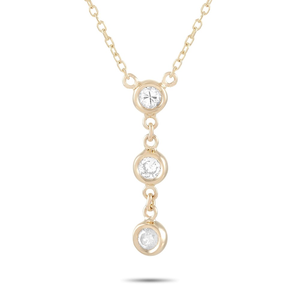 LB Exclusive 14K Yellow Gold 0.15ct Diamond Necklace ANK-15777Y
