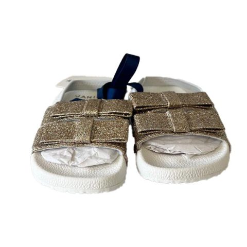 Janie and Jack Girls White | Gold Sandals 7805836853308
