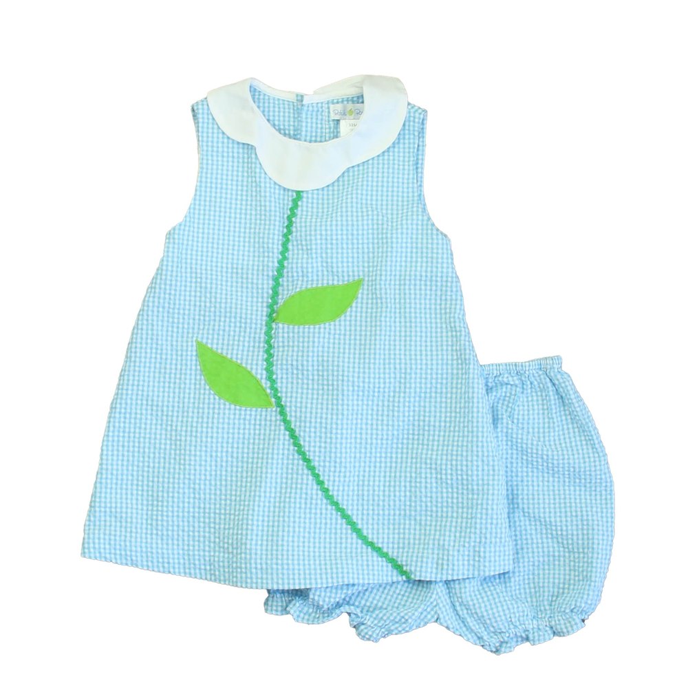 Petit Ami Girls Blue | Green Dress 7805837148220