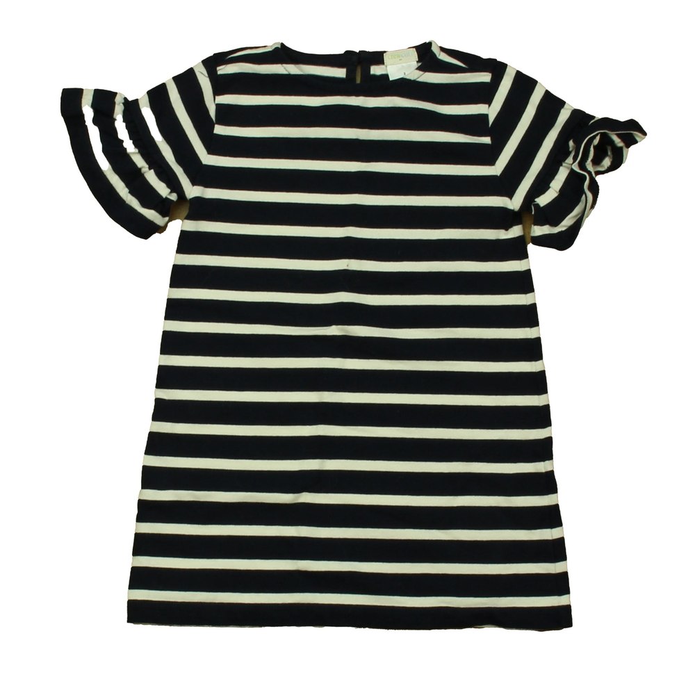 Crewcuts Girls Navy | White Stripe Dress 7805837672508