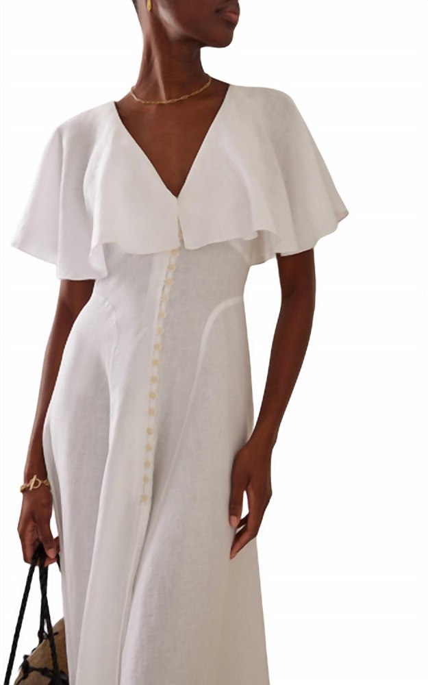 Delphine Dress In White 7704791351356
