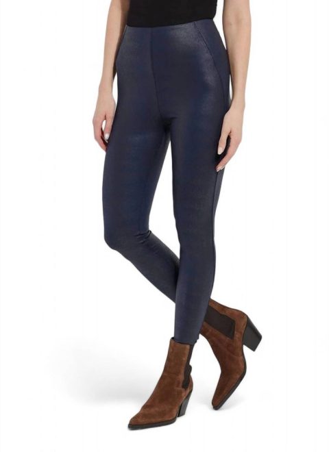 Patterned Matilda Foil Legging In Navy Snake 7704791777340