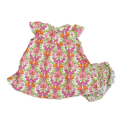 Vera Bradley Baby Girls Pink | Green Floral Dress 7805839147068